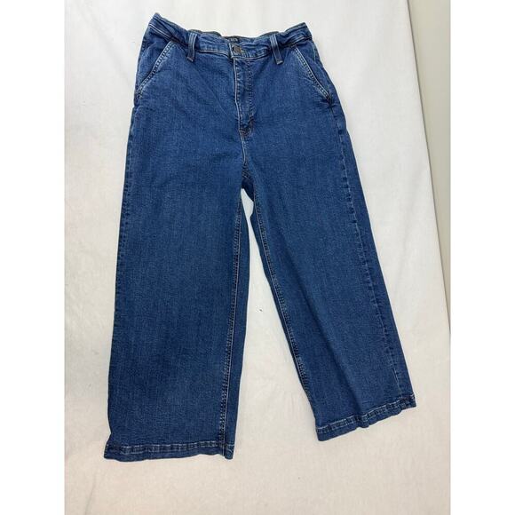 J.Crew Wide Leg Crop Jeans Medium Wash High Rise Women's Size 30 - Picture 2 of 10